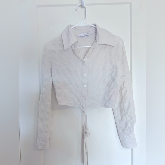 Louna white cropped blouse - Picture 1 of 7
